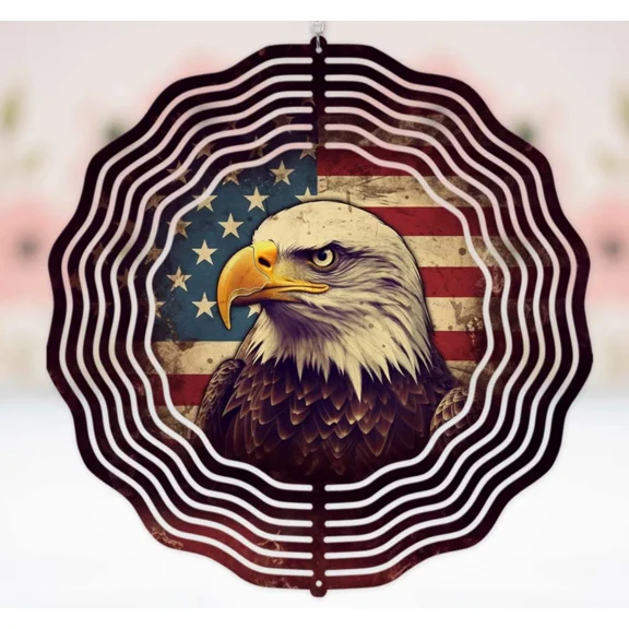 Bald Eagle 10" Wind Spinner Handmade #261