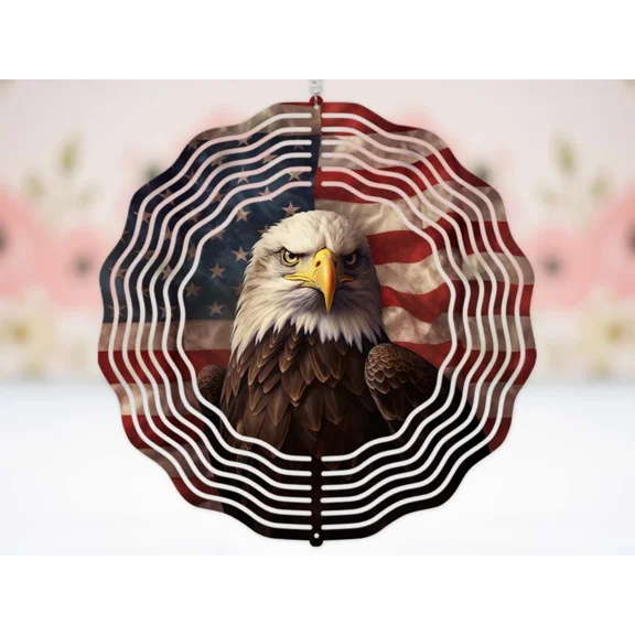 Bald Eagle 10" Wind Spinner Handmade (#5106)