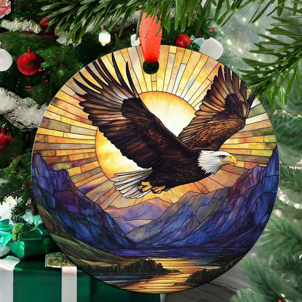 Bald Eagle 4 Ceramic Christmas Ornament, Holiday Tree Decoration ...