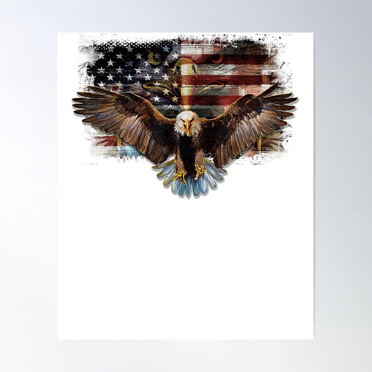 Bald Eagle 4th Of July American USA Flag Graphic Art Poster , Poster ...