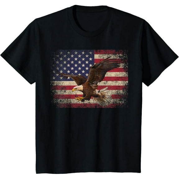 Bald Eagle 4th of July Christmas Gift American Flag Country Boys T-Shirt