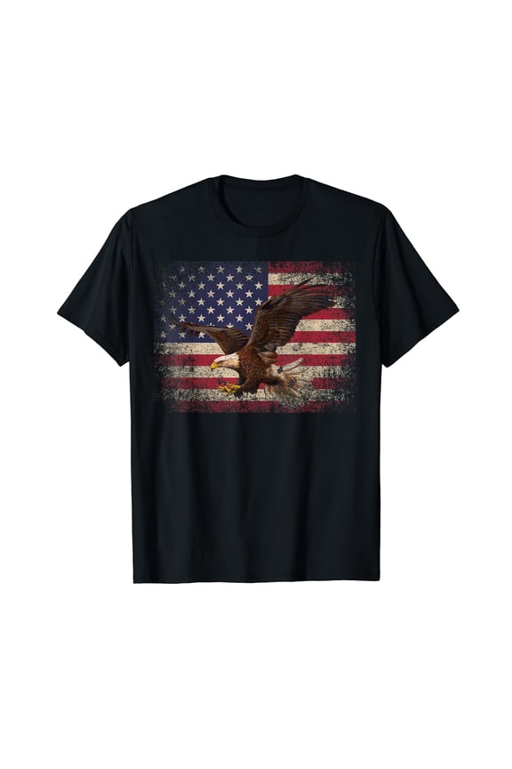 Bald Eagle 4th of July Christmas Gift American Flag Country T-Shirt