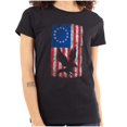 thumbnail image 1 of Bald Eagle American Colonies USA Flag Womens Slim Fit Graphic Tee Brisco Brands L, 1 of 6