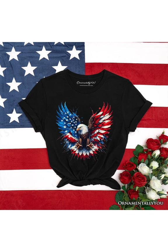 Bald Eagle American Flag T-Shirt, Patriotic Freedom Tee