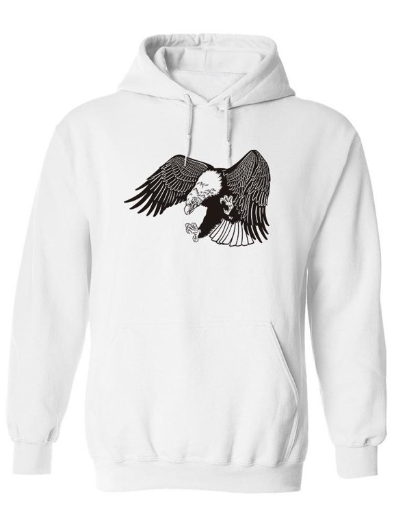Bald Eagle Attack Hoodie Men -Image by Shutterstock, Male x-Large