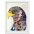 thumbnail image 1 of Bald Eagle Bird Folk Art Multicoloured Pattern Illustration Artwork Framed Wall Art Print A4, 1 of 4