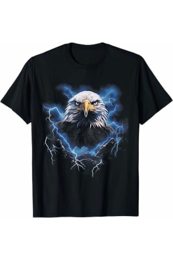 Bald Eagle Bird Nature Lightning Humor Eagle Lover Gifts Unisex Men Women T-Shirt