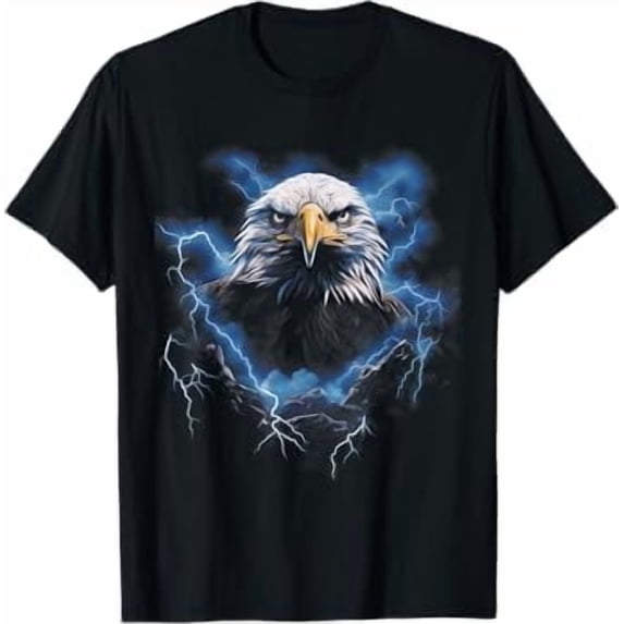Greenink Bald Eagle Bird Nature Lightning Humor Eagle Lover Gifts Unisex Men Women T-Shirt