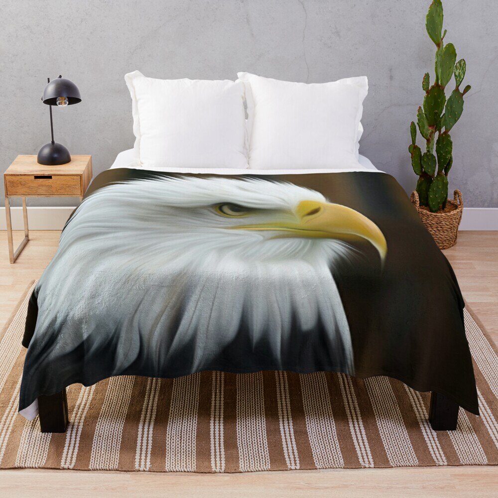 Bald Eagle Blanket American Eagle Decor Throw Blanket US Patriotic Blanket Gifts for Bed Couch