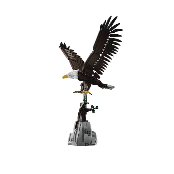 Bald Eagle Building Block Set 1060PCS, Large American Eagle Model with Display Base, Realistic Animal Sculpture DIY Assembly Kit, Home Office Decor Gift