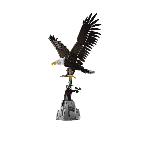 Bald Eagle Building Block Set 1060PCS, Large American Eagle Model with Display Base, Realistic Animal Sculpture DIY Assembly Kit, Home Office Decor Gift