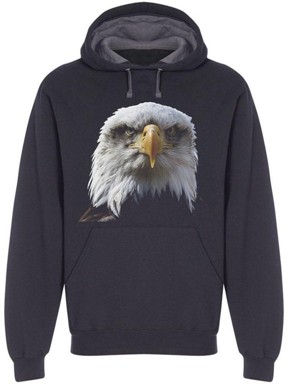 Bald Eagle Close-up Hoodie Men -Image by Shutterstock, Male x-Large