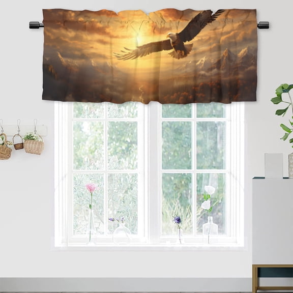 Bald Eagle Curtains Valances for Home Decor African Animal Flying in The Snow Covered Mountain Thermal Insulated Room Darkening Curtain for Dinning Room 54 by 18 in, 1 Panel