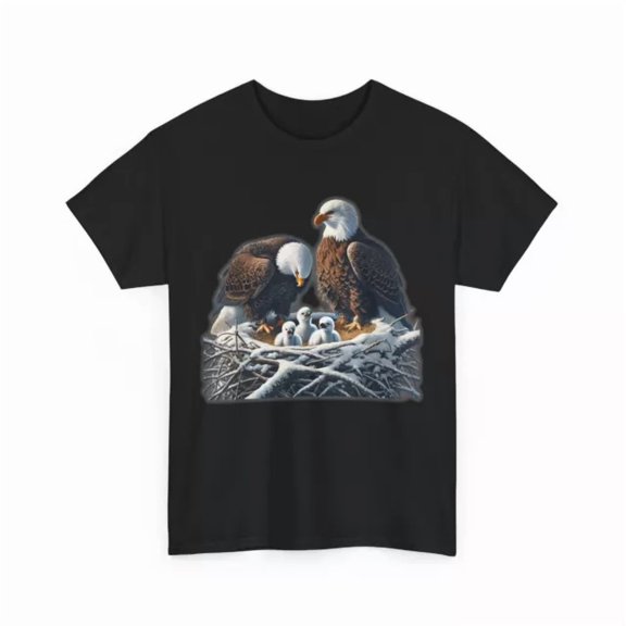 Bald Eagle Dad Mom Three Eaglet T-Shirt, Bald Eagle Family Women Men T-Shirt S-5Xl Birthday Gifts; For Men & Women, Vintage Birthday Gift