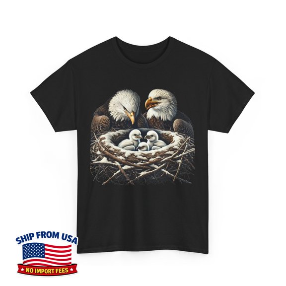 Bald Eagle Family Mom Dad Three Eaglets T-Shirt