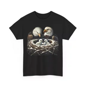 Bald Eagle Family Shirt, Mom Dad Three Eaglet Cute T-Shirt S-5XL Birthday Gifts; For Men & Women