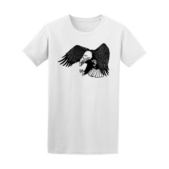 Bald Eagle Flying Attacking T-Shirt Men -Image by Shutterstock, Male Small