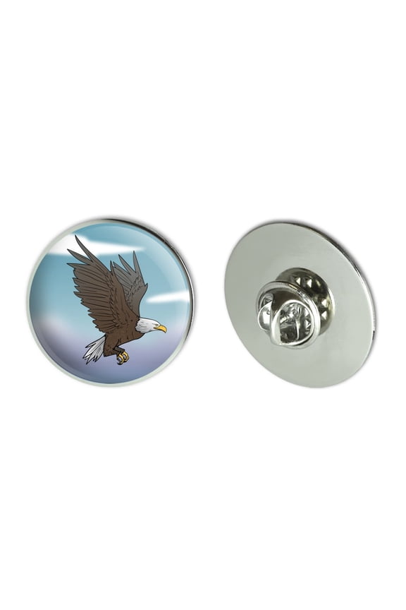 Bald Eagle Flying Metal 1.1" Tie Tack Hat Lapel Pin Pinback