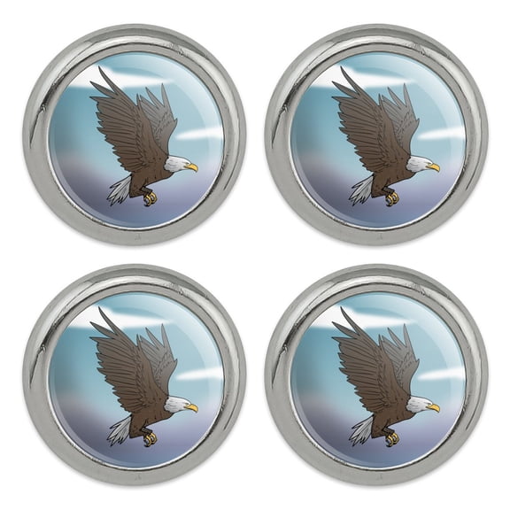Bald Eagle Flying Metal Craft Sewing Novelty Buttons - Set of 4
