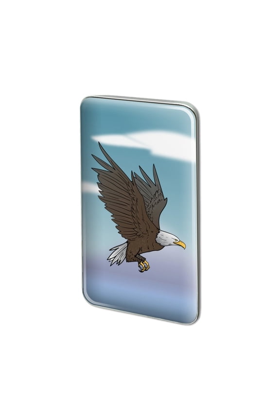 Bald Eagle Flying Metal Rectangle Lapel Hat Pin Tie Tack Pinback
