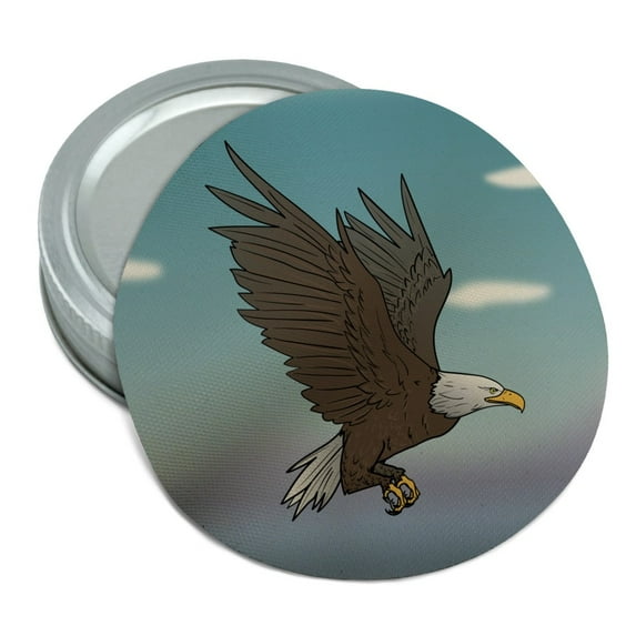 Bald Eagle Flying Round Rubber Non-Slip Jar Gripper Lid Opener