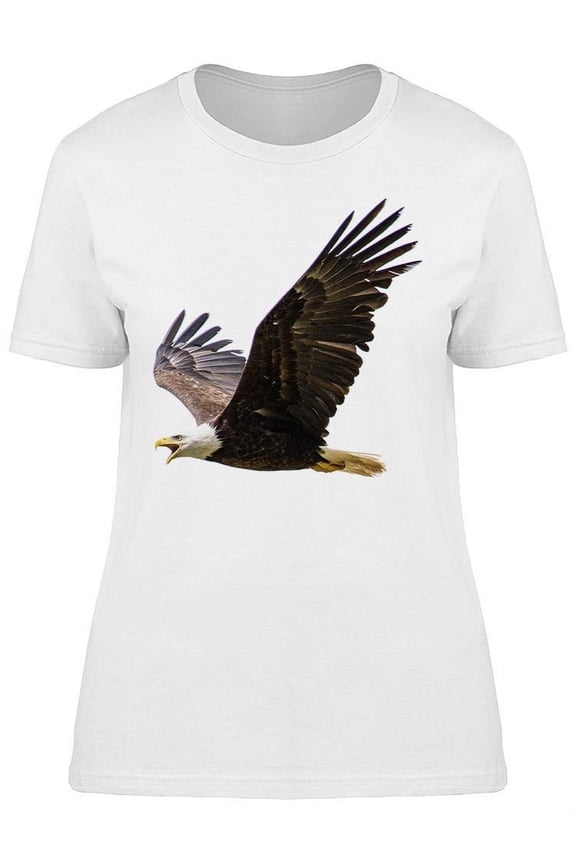 Bald Eagle Flying T-Shirt Women -Image by Shutterstock, Female Large