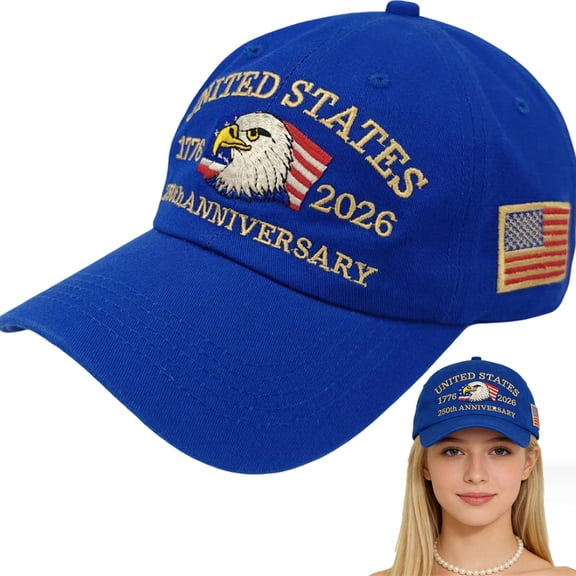 Bald Eagle Hat,United States 250th Anniversary Hat,Bald Eagle Embroidery Patriotic Baseball Cap,250th Anniversary USA Hat