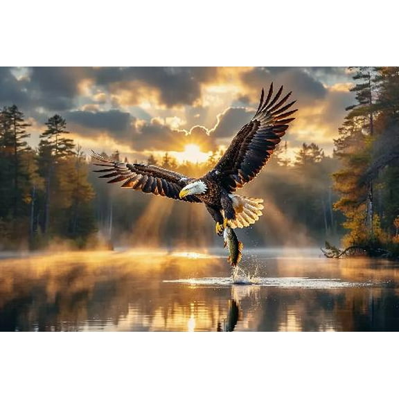 Bald Eagle Jigsaw Puzzles 500 Pieces for Adults Home Garden Family Wall Decor Picture Woods Puzzles