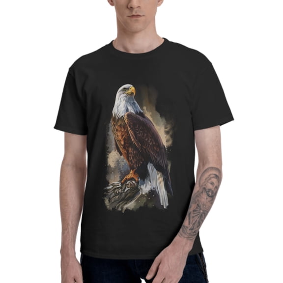 Bald Eagle Men's T-Shirt Cotton 100% Summer Tops Fashion Casual Bald Eagle Short Sleeves for Men Women Round Collar Top Tees