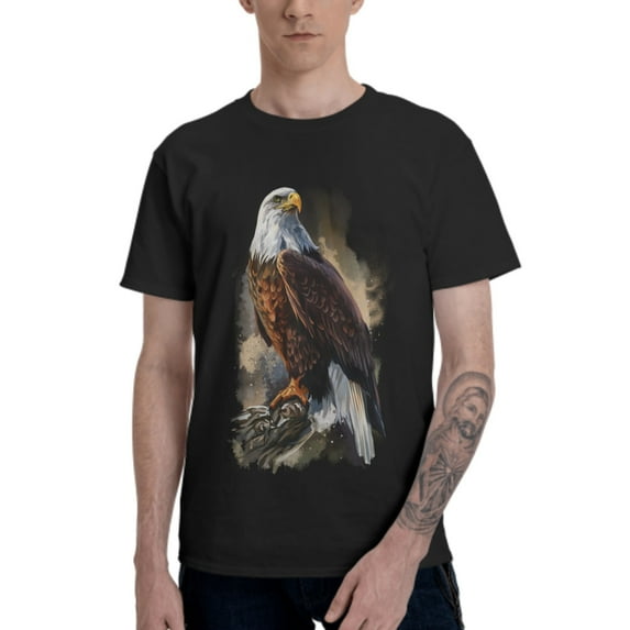 Bald Eagle Men's T-Shirt Cotton 100% Summer Tops Fashion Casual Bald Eagle Short Sleeves for Men Women Round Collar Top Tees
