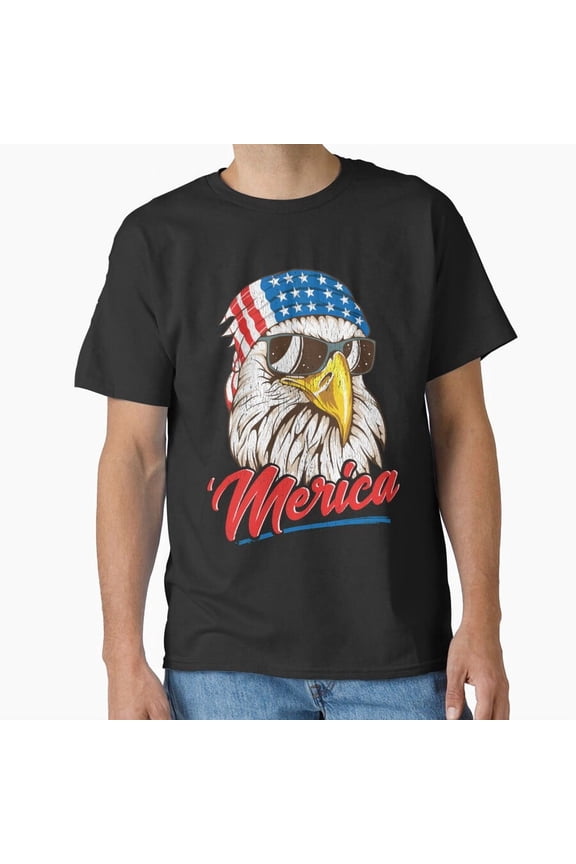 Bald Eagle Merica 80S Mullet Eagle America Usa T-Shirt