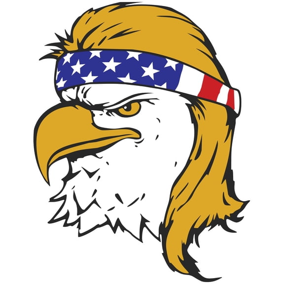 Bald Eagle Mullet Vinyl Sticker, 5 Inch, Indoor/Outdoor