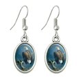 thumbnail image 1 of Bald Eagle Nest Raptor Novelty Dangling Drop Oval Charm Earrings, 1 of 4
