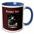 thumbnail image 1 of 3drose, Bald Eagle on Log with American Flag, Patriot Day, 11oz Two-tone Blue Mug, 1 of 6