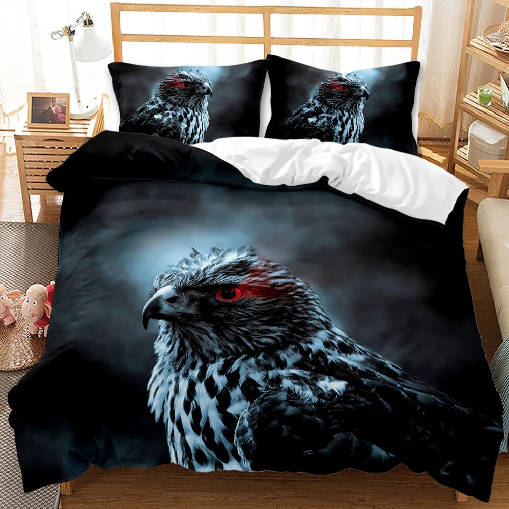 Bald Eagle Patriot United States Flag Duvet Cover Animal Wild Eagle