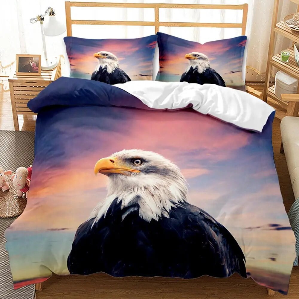 Bald Eagle Patriot United States Flag Duvet Cover Animal Wild Eagle