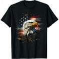 thumbnail image 1 of Bald Eagle Patriotic American Flag 4th of July Gifts T-Shirt Unisex Crew Neck Short Sleeve Tees, 1 of 6