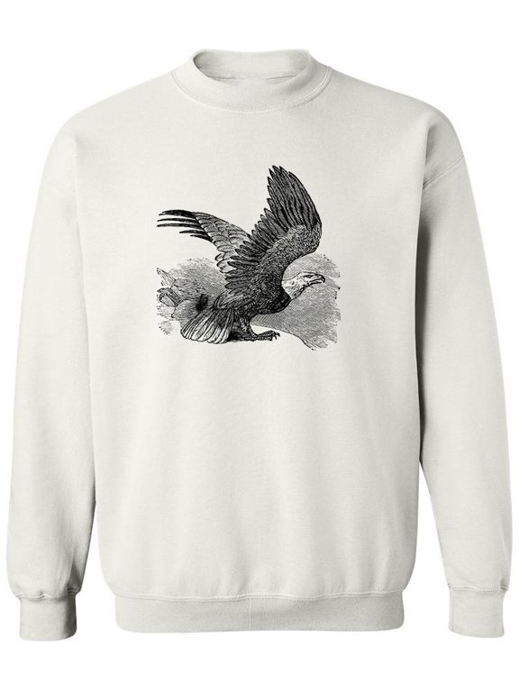 Bald Eagle Pencil Drawing Sweatshirt Men -Image by Shutterstock, Male 4X-Large