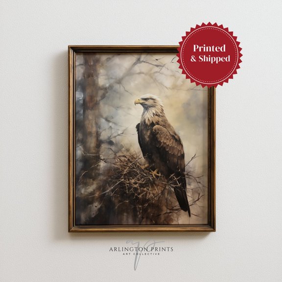 Bald Eagle Print Patriotic Americana Art, P72 Poster, Poster Only