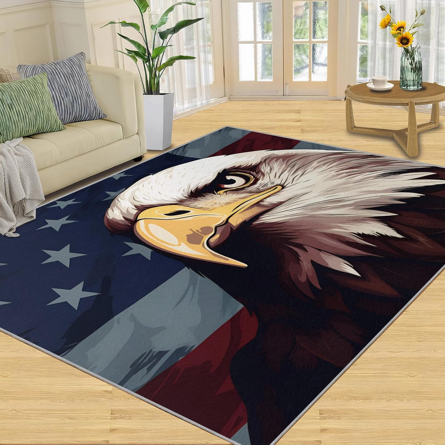 Bald Eagle Rug, American Culture Design - Non-Slip Washable Rugs for ...