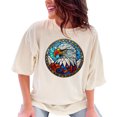 thumbnail image 1 of Bald Eagle Stained Glass Art Design T-Shirt, Unique Colorful Eagle Graphic Tee, Patriotic Bird Shirt for Nature Lovers, Wildlife Apparel, Ivory Comfort Colors T-Shirt, XL, 1 of 1