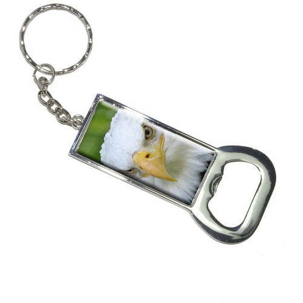 Bald Eagle Staring Raptor Bird Of Prey Keychain Bottle Bottlecap Opener
