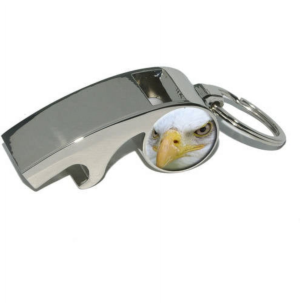 Bald Eagle Staring, Raptor Bird of Prey, Plated Metal Whistle Bottle