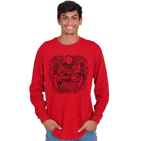 Bald Eagle Traditional American Long Sleeve TShirt Men Women Brisco Brands X
