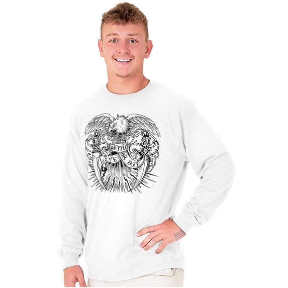 Bald Eagle Traditional American Plus Size Long Sleeve Graphic Tee Shirt Brisco Brands 2X