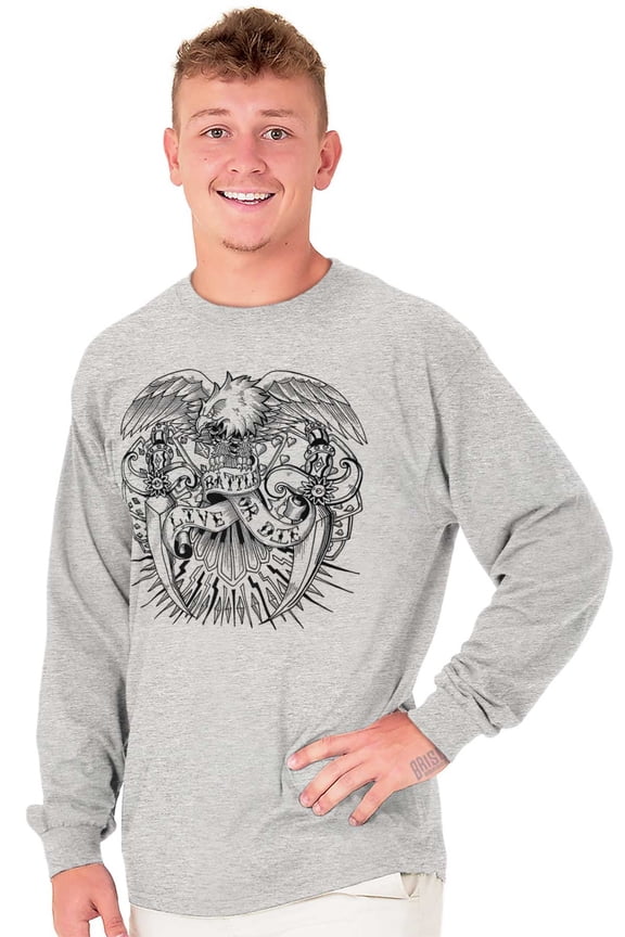 Bald Eagle Traditional American Plus Size Long Sleeve Graphic Tee Shirt Brisco Brands 3X