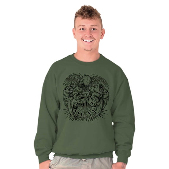 Bald Eagle Traditional American Unisex Plus Fleece Graphic Sweatshirt Brisco Brands 4X