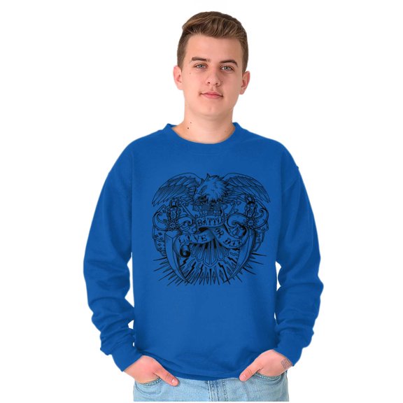 Bald Eagle Traditional American Unisex Plus Fleece Graphic Sweatshirt Brisco Brands 5X