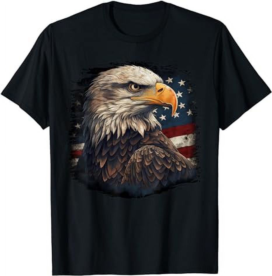 Bald Eagle US American Flag 4th Of July Proud Patriotic Tee T-Shirt ...