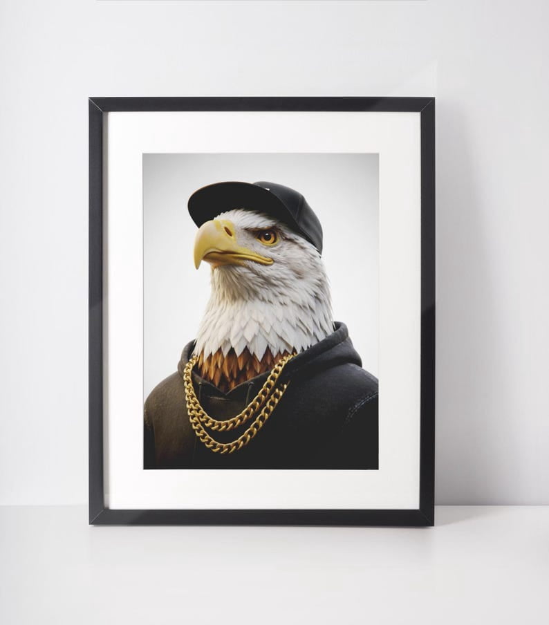 Bald Eagle Urban Street Art poster Wall Art Decor 24x36 UNFRAMED ...